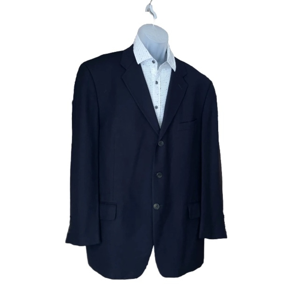 Joseph Abboud Men's Black 3 Button Wool Blazer Sport Coat Jacket 44R